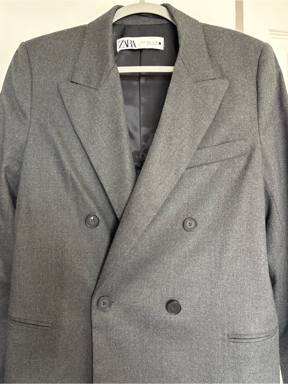 Zara Grey Wool-Blend Tailored Blazer size S - Picture 2 of 7
